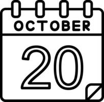 20 October Line Icon vector