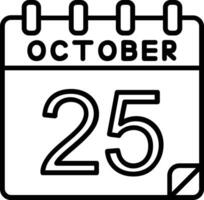 25 October Line Icon vector