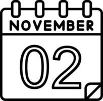 2 November Line Icon vector
