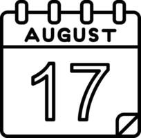 17 August Line Icon vector