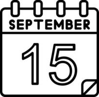 15 September Line Icon vector