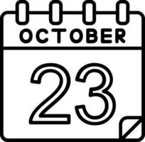 23 October Line Icon vector