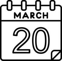 20 March Line icon vector