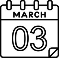 3 March Line icon vector