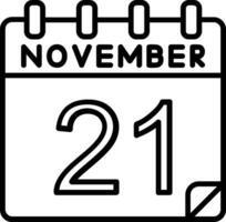 21 November Line Icon vector