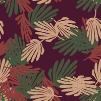 Tropical leaves background. Matisse inspired decoration wallpaper. Simple organic shape seamless pattern. vector