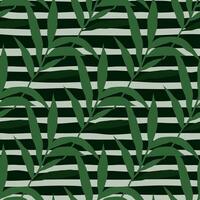 Abstract jungle palm leaf seamless pattern. Stylized tropical palm leaves wallpaper. vector