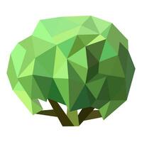 Abstract low poly tree icon isolated. Geometric forest polygonal style. 3d low poly symbol. Stylized eco design element. vector