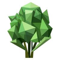 Abstract low poly tree icon isolated. Geometric forest polygonal style. 3d low poly symbol. Stylized eco design element. vector