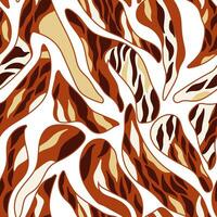 Modern tiger skin seamless pattern. Abstract animal fur ornament. African motif background. Decorative safari fashion surface. vector
