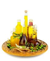 Variety of an olive oils photo