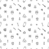 Seamless Halloween pattern. Doodle Halloween background vector