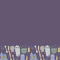 Halloween frame. Doodle Halloween background with place for text vector