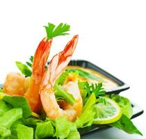 Tasty shrimp salad photo