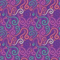 Abstract hand drawn doodle curly line seamless pattern. Swirls messy background. vector