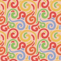 Abstract hand drawn doodle curly line seamless pattern. Swirls messy background. vector