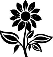 Flower, Black and White Vector illustration