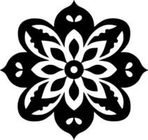 Mandala, Black and White Vector illustration