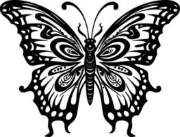 mariposa, negro y blanco vector ilustración