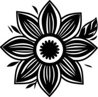 Flower, Black and White Vector illustration