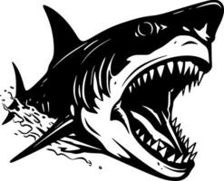 Shark, Black and White Vector illustration