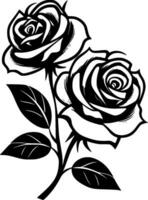 Roses, Minimalist and Simple Silhouette - Vector illustration