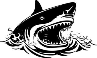 Shark, Black and White Vector illustration