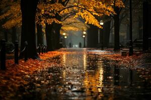 autumn in the forest park photo
