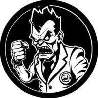 Zombie - Black and White Isolated Icon - Vector illustration