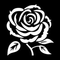 Flower - Black and White Isolated Icon - Vector illustration