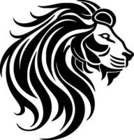 Lion - Black and White Isolated Icon - Vector illustration