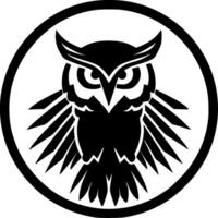 Owl - Black and White Isolated Icon - Vector illustration