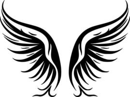 Wings, Black and White Vector illustration