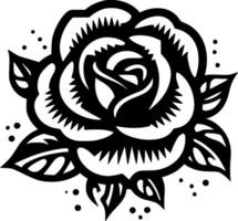 Flower - Black and White Isolated Icon - Vector illustration