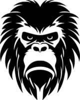 Gorilla, Black and White Vector illustration