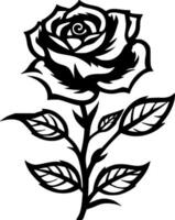 Rose, Black and White Vector illustration