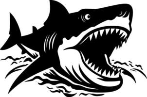 Shark, Black and White Vector illustration