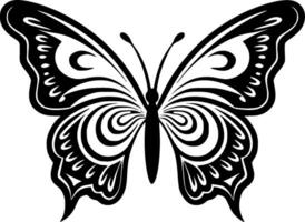 mariposa, negro y blanco vector ilustración