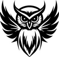 Owl - Black and White Isolated Icon - Vector illustration