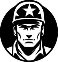 militar - minimalista y plano logo - vector ilustración