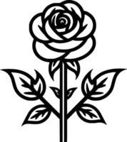 Roses - Black and White Isolated Icon - Vector illustration