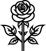 Roses - Black and White Isolated Icon - Vector illustration