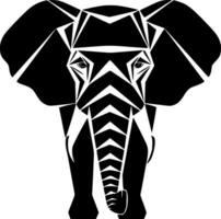 Elephant, Black and White Vector illustration