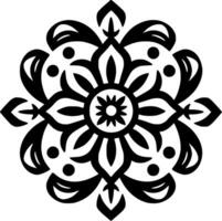 Mandala - Black and White Isolated Icon - Vector illustration