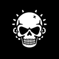 Skull, Black and White Vector illustration