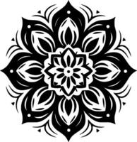 Mandala, Black and White Vector illustration