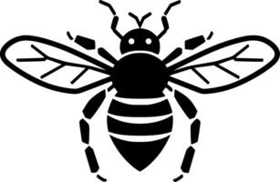 abeja - negro y blanco aislado icono - vector ilustración