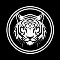 Tigre - negro y blanco aislado icono - vector ilustración