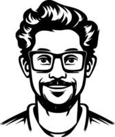 Teacher, Black and White Vector illustration