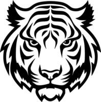 Tigre - negro y blanco aislado icono - vector ilustración